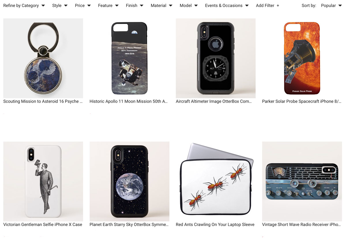 Sample selection of products available on Gigapackets Zazzle store.